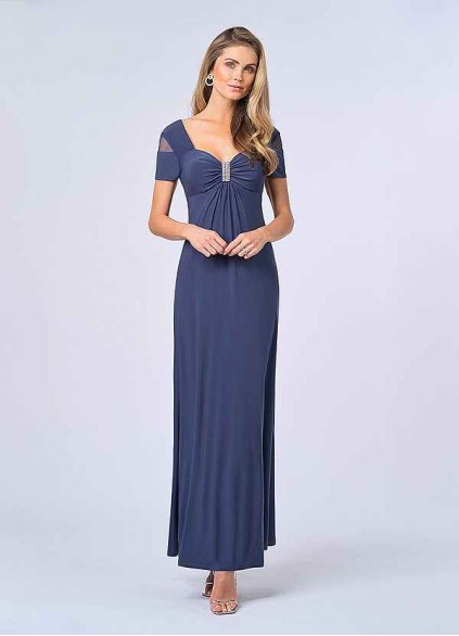 UpStudio Illusion Cap Sleeved Jersey Gown